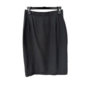 Magali Gazelle Ciampi Vintage Silk Black Pencil Skirt Lined Sz 6